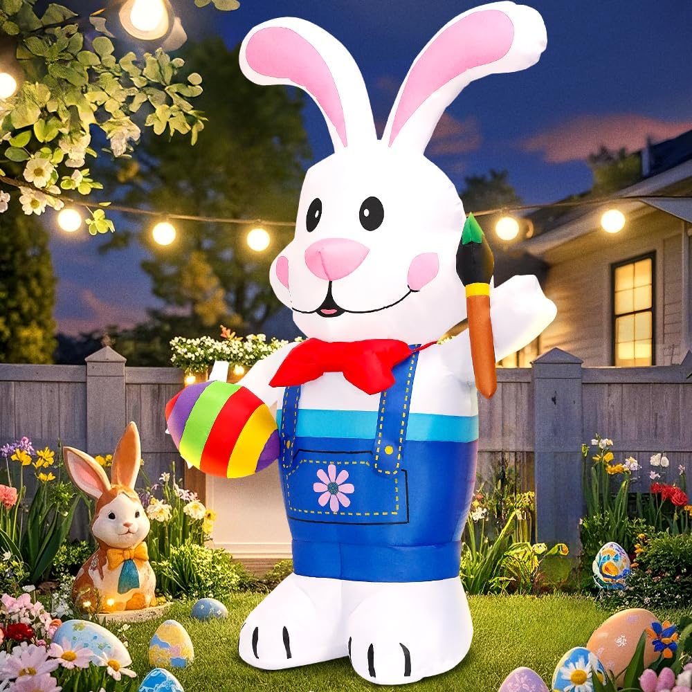Inflable Pascua 6ft con luces LED para patio jardín