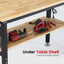 Mesa trabajo 48pulg garaje ajustable madera goma con