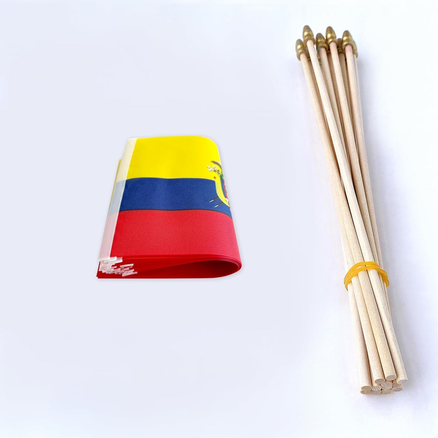 Banderas ecuatorianas 5x8pulg pack 12
