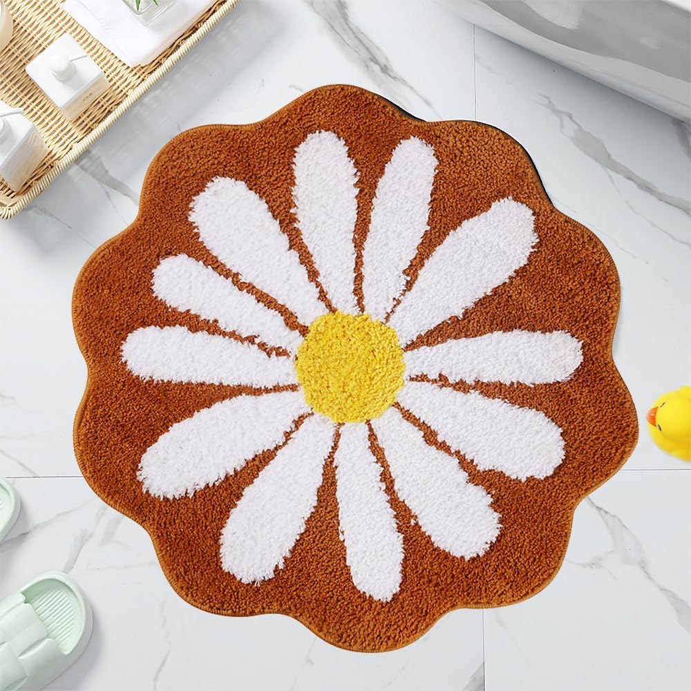 Alfombra baño antiderrap 25.6x25.6pulg café