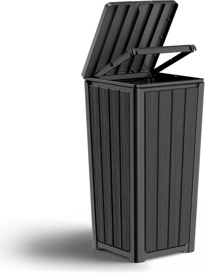Cubo basura grande resina impermeable color negro