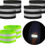 6 Bandas Reflectantes para Correr Noche Brazo Pierna Negro Verde