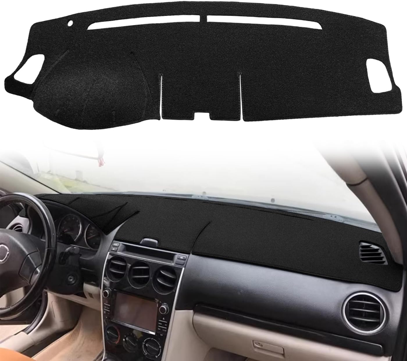 Tapete ajustable felpa salpicadero Mazda 6 03-08 negro