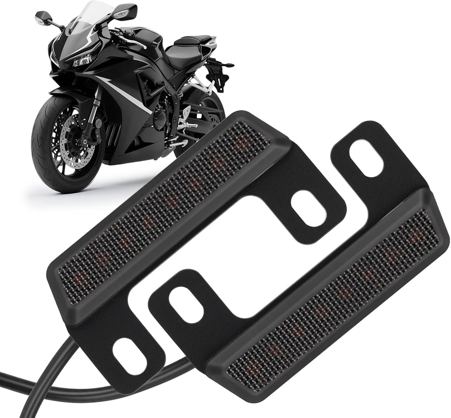 Luz freno universal motocicleta 12V doble color negro