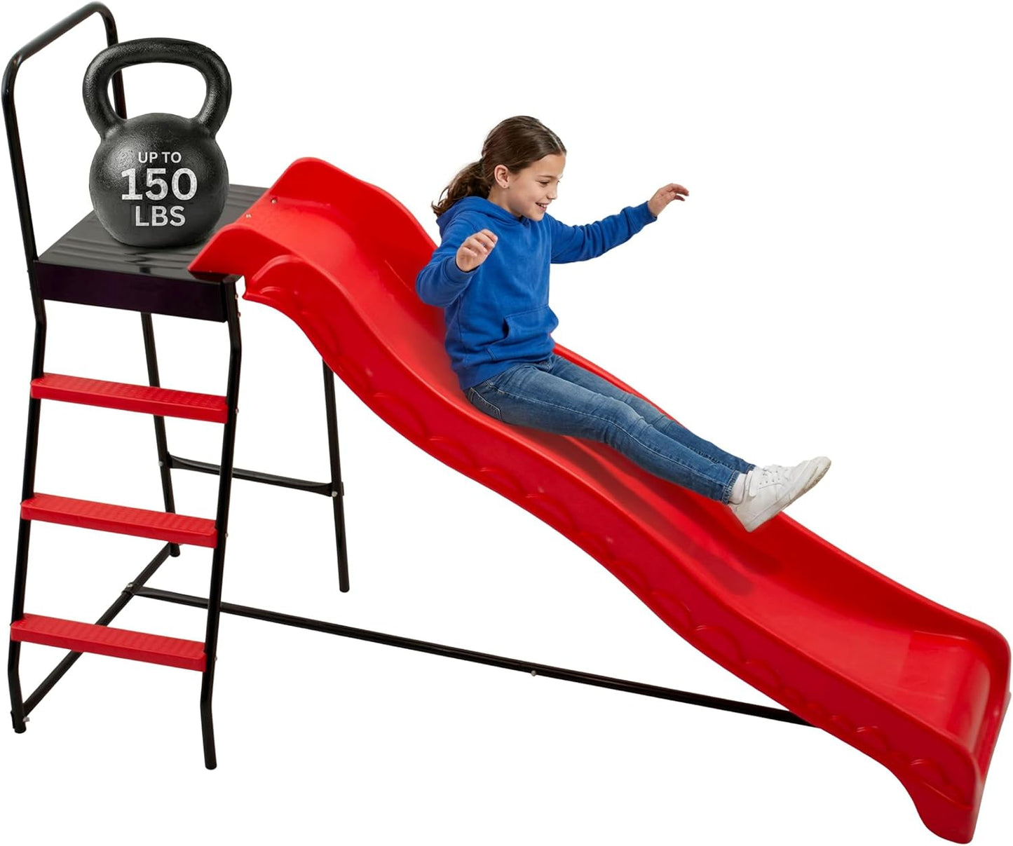 Escalera tobogán ondulado para trampolines
