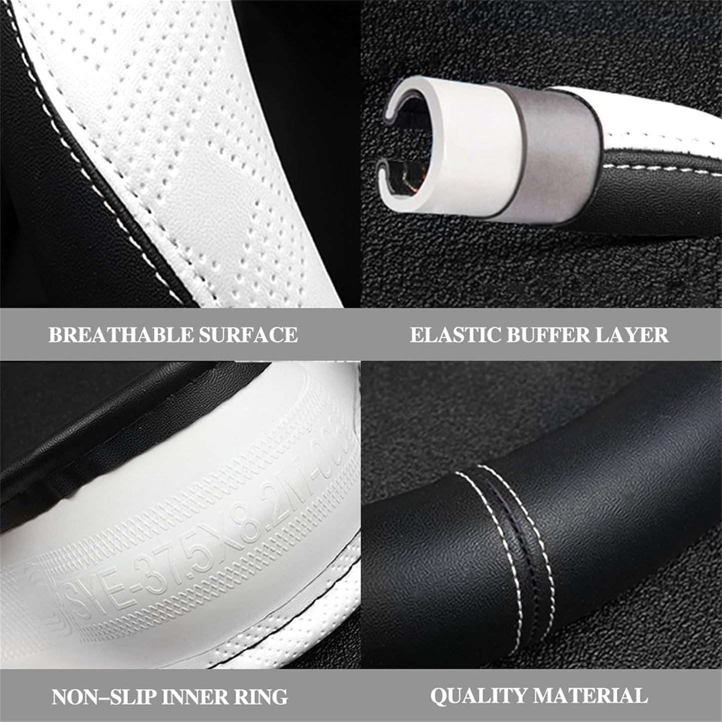 Funda volante forma D cuero microfibra antiderrap 15"