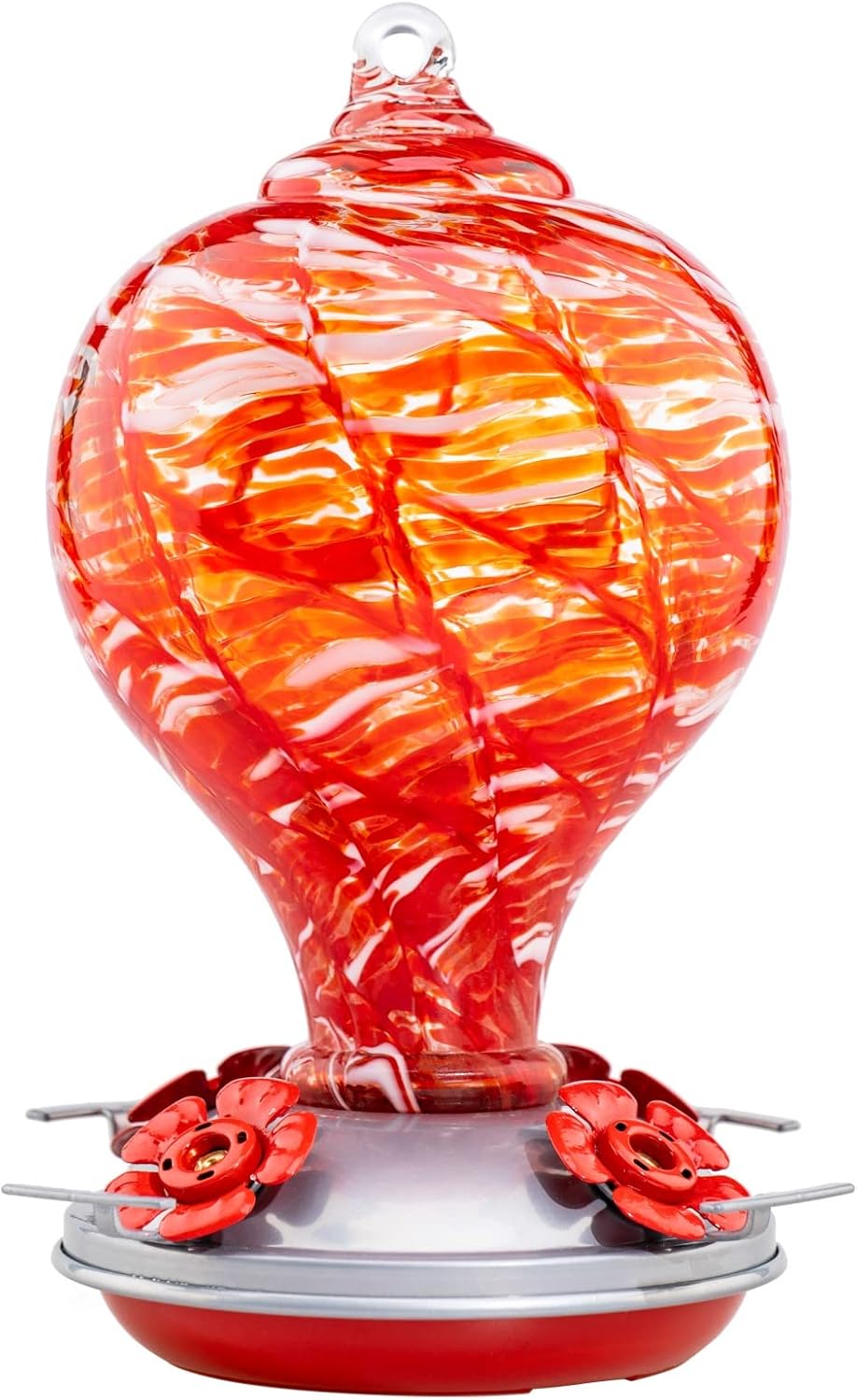 Comedero colibríes vidrio soplado 32oz decoración jardín
