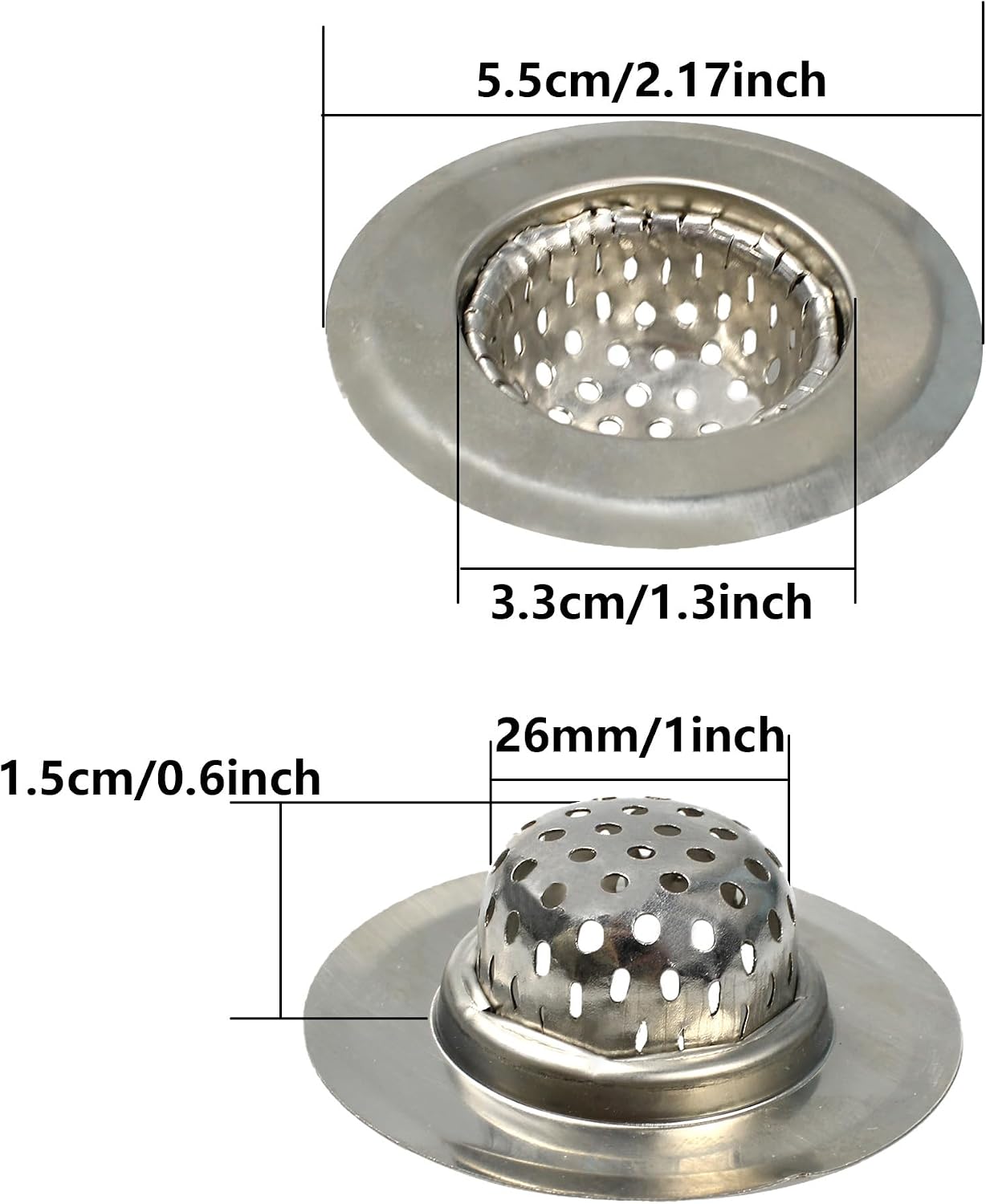 2 Coladores Acero Inox para Fregadero y Bañera