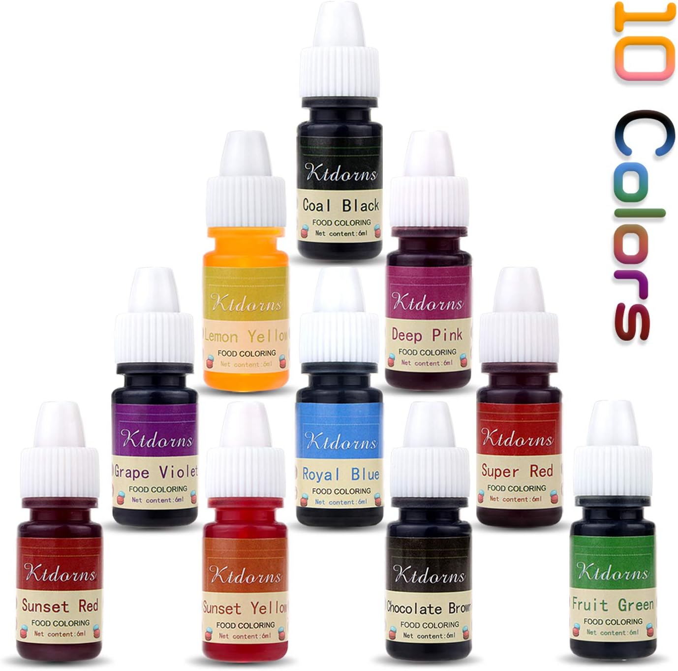 Kit colorante alimentario 10 colores para pasteles y cocina