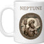 Taza cerámica de Neptuno dios del mar blanca
