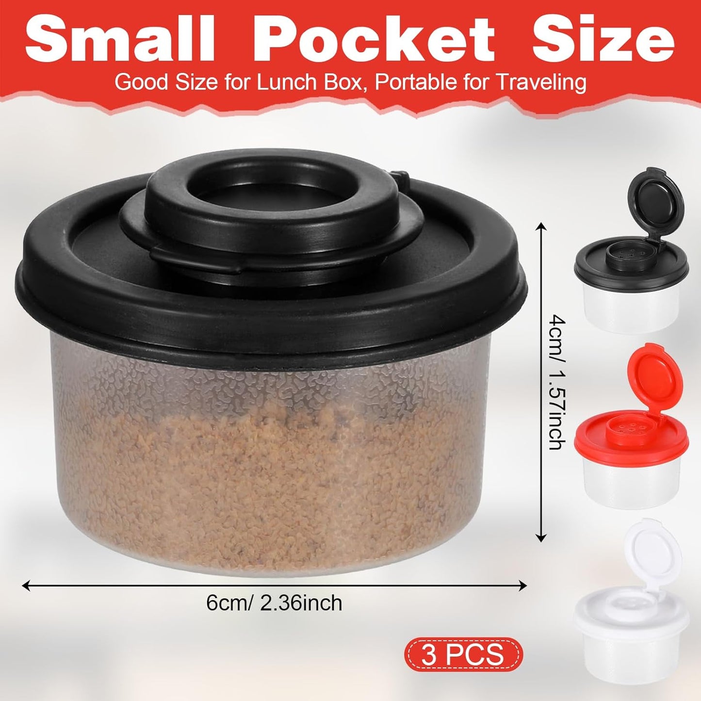 Set 3 Saleros Pimenteros Tapas Plástico Viaje