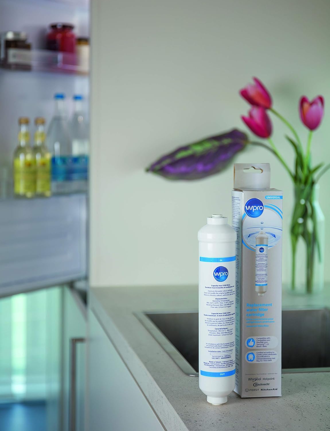 Cartucho filtro agua refrigerador lado a lado USC100 1500L