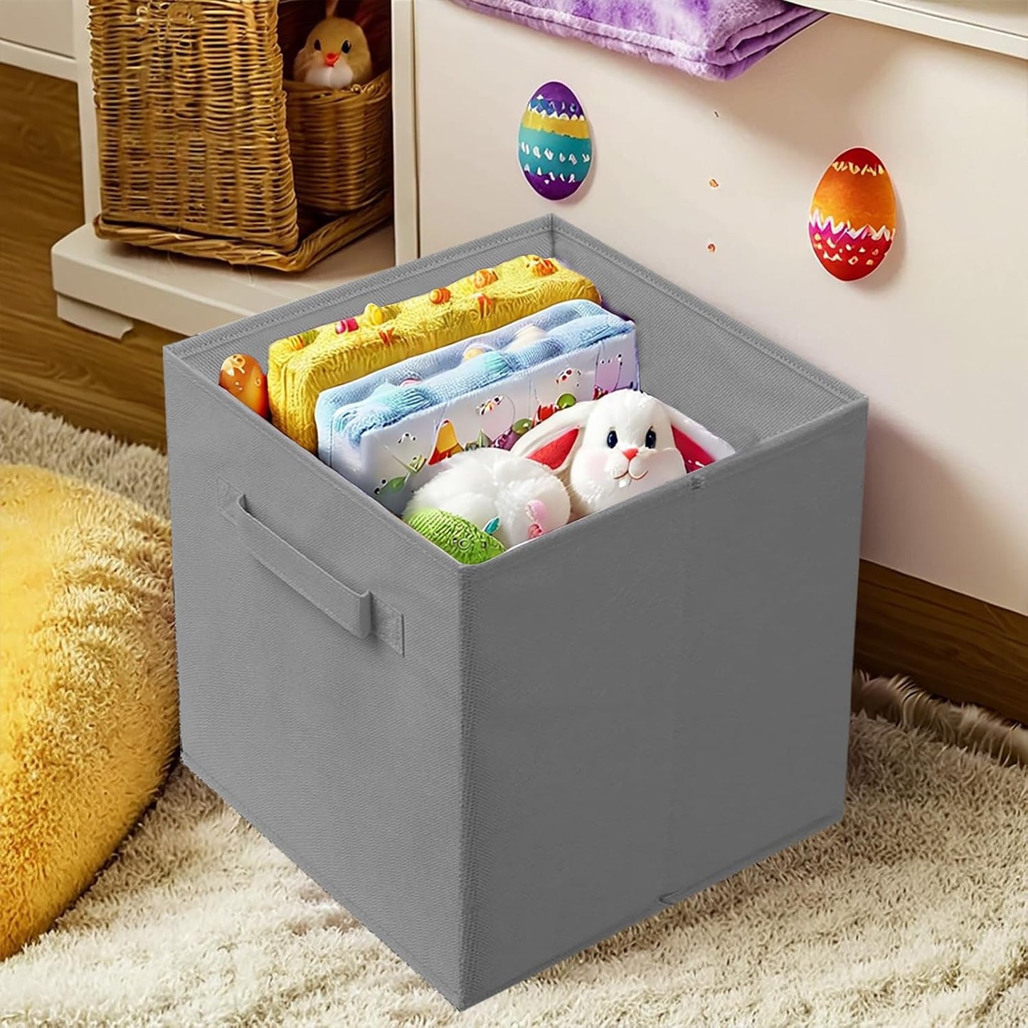 Cubos plegables tela con asas 10.5x11" organiz. armario