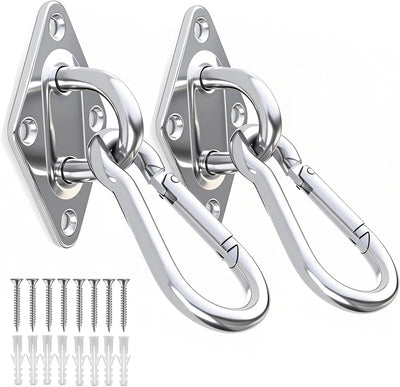 2 Pzas Ganchos Acero Inox M10 para Hamaca 1300lb