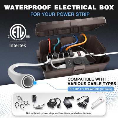 Caja eléctrica impermeable IP54 para enchufe y temporizador