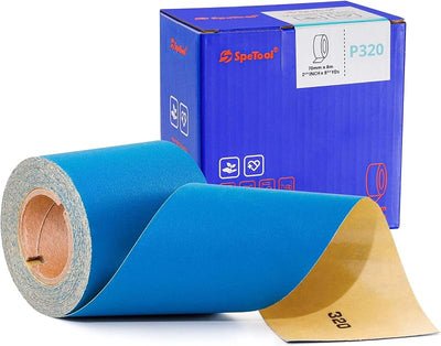 Rollo papel lija grano 320 2-3/4pulg 8-3/4yardas PSA para lijadoras
