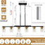 Lámpara araña cocina 6 luces metal rústico negro