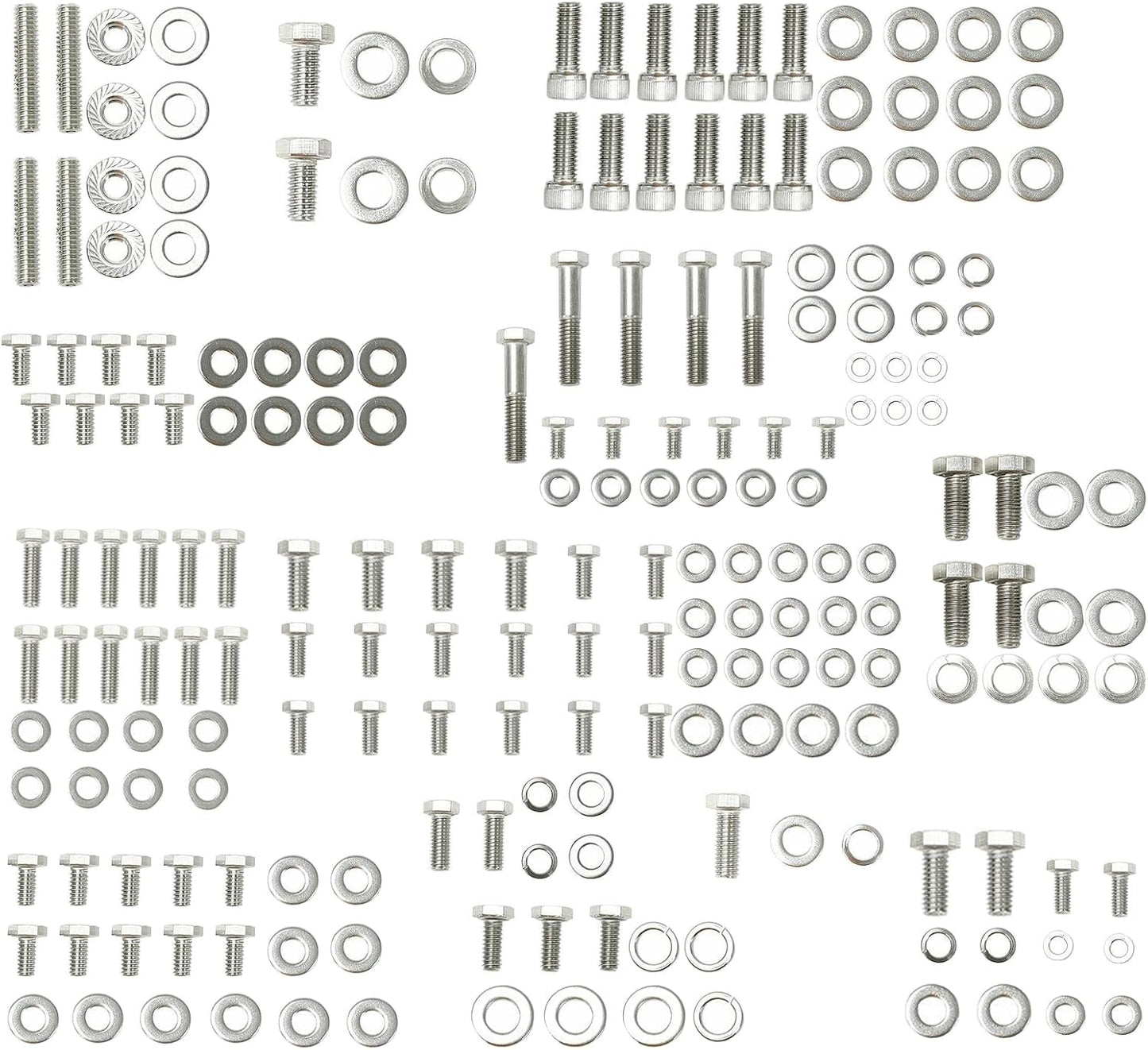 Kit pernos hex motor Chevy SBC acero inox 211 pzas