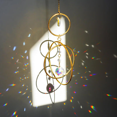 Atrapasoles cristal rotación anillo decoración ventana