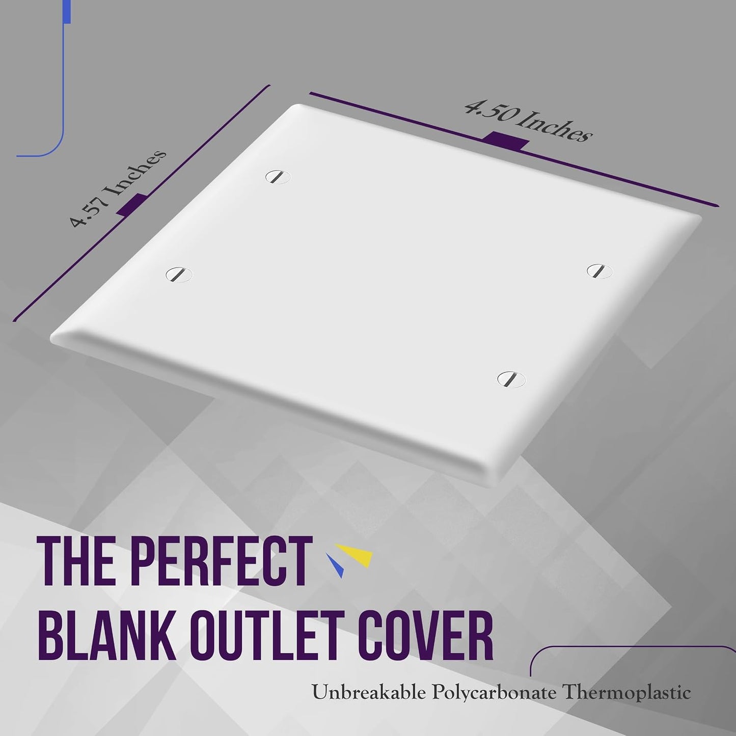 Cubierta placa pared doble blanco brillante 4.50x4.57pol