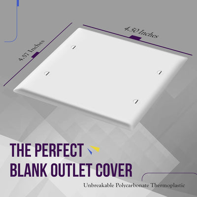 Cubierta placa pared doble blanco brillante 4.50x4.57pol