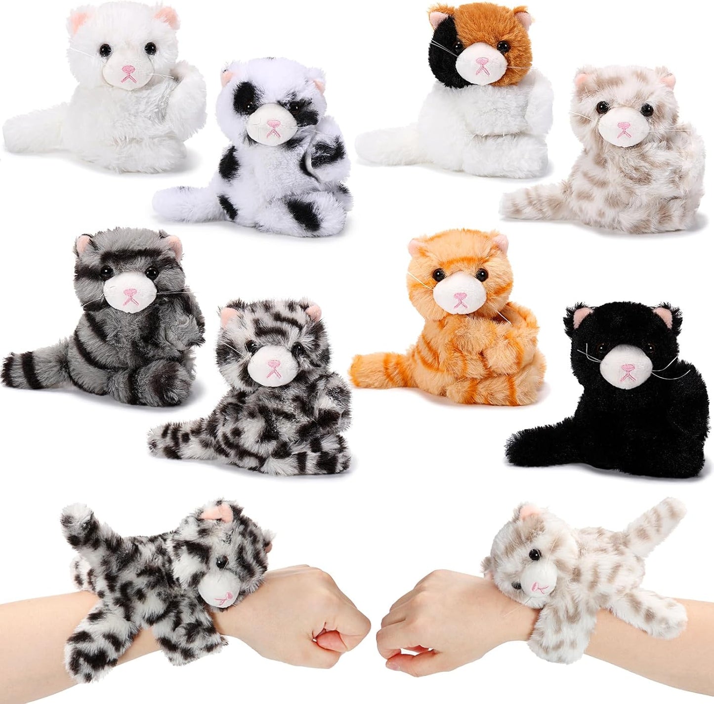 8 Pulseras Peluche Regalo Niños Caja 8"