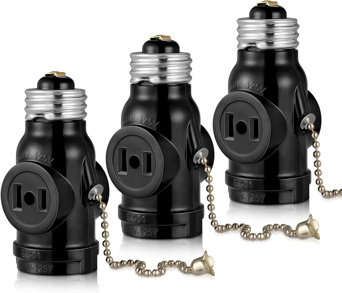 Adaptador enchufe E26 a 2 tomas polarizado