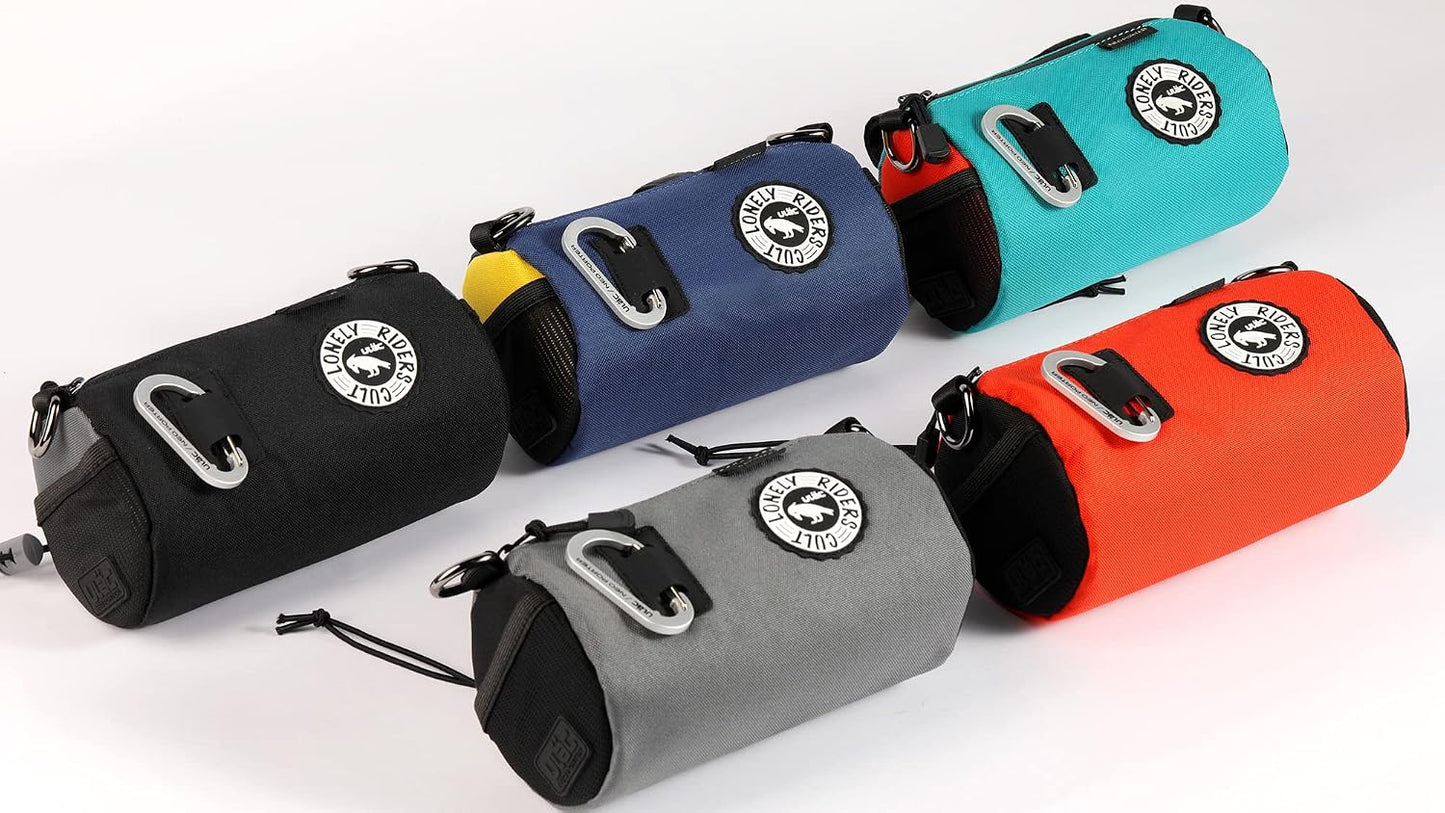 Bolsa manillar bicicleta con ojales luces y correa hombro