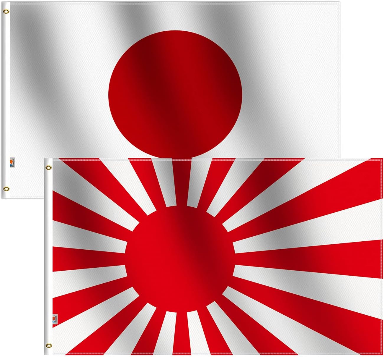 2 Banderas Japonesas 3x5ft Poliéster 100d Doble Costura