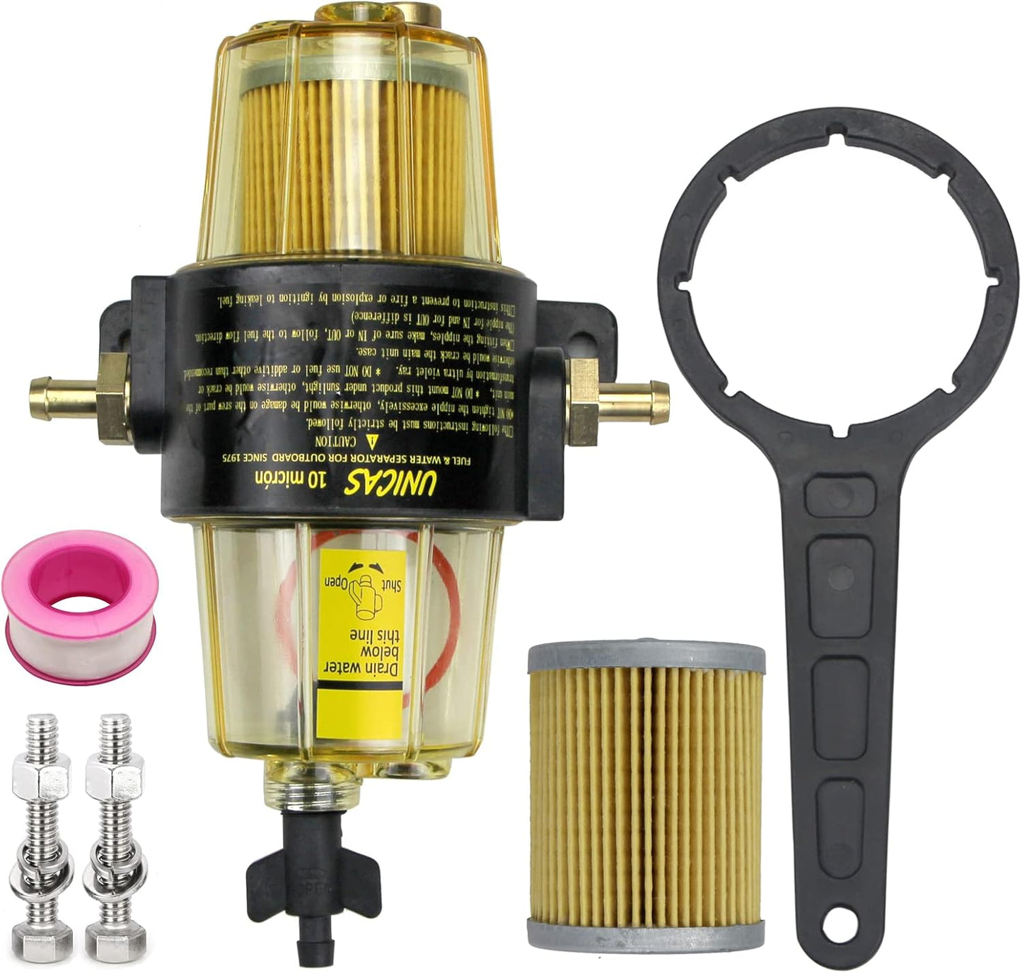 Separador agua filtro combustible motor marino