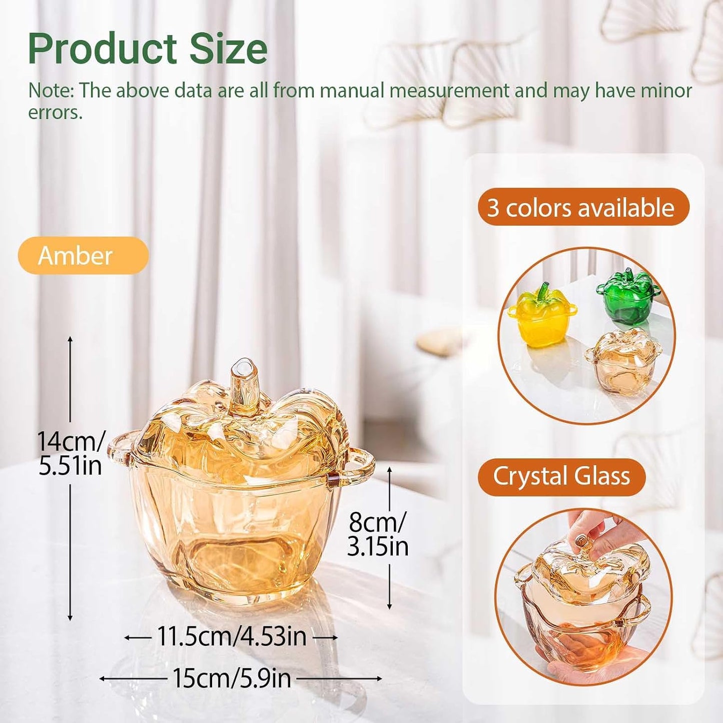 Plato cristal forma manzana dulces aperitivos decoración