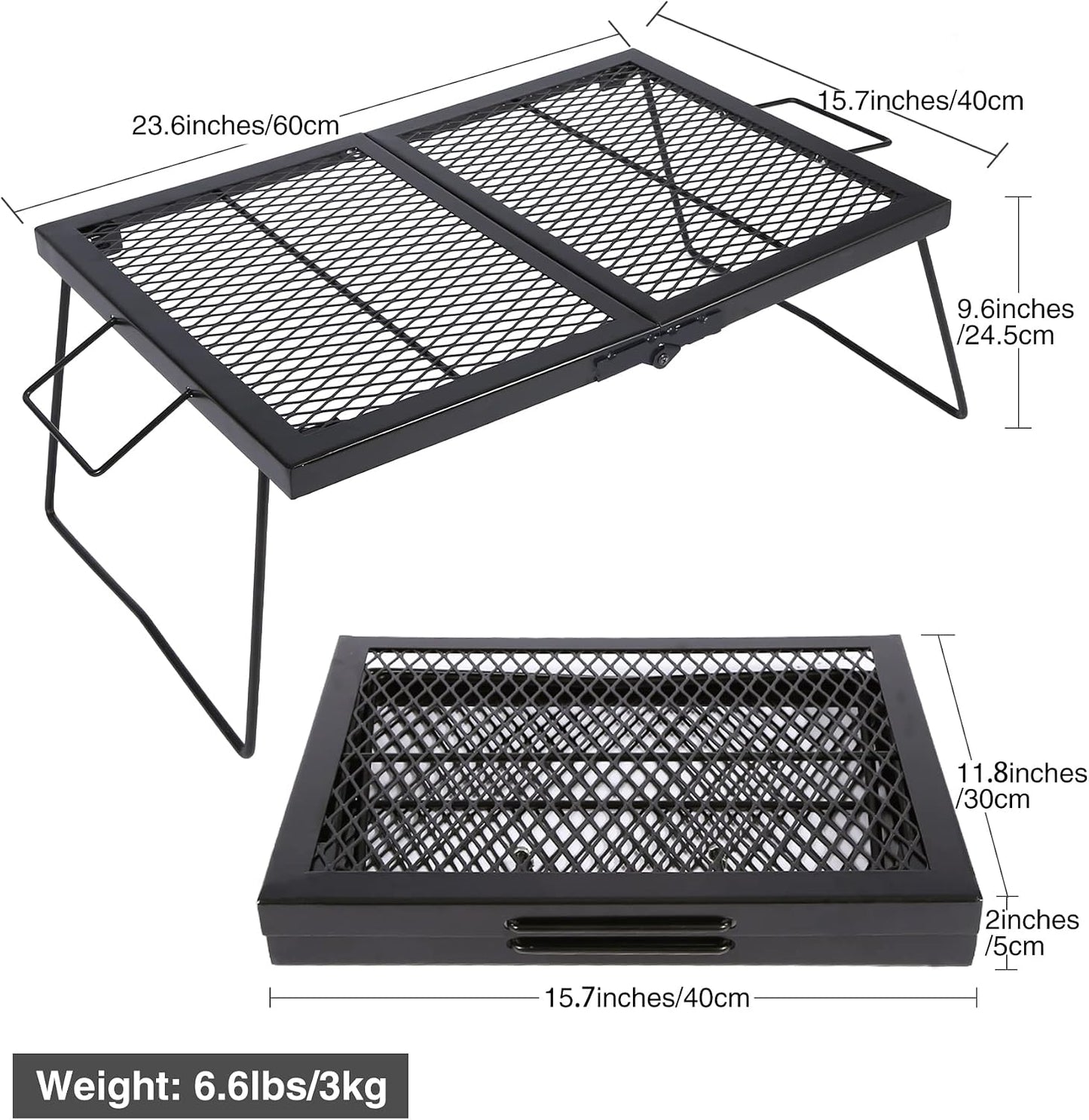 Rejilla plegable fogata 23.6x15.7"
