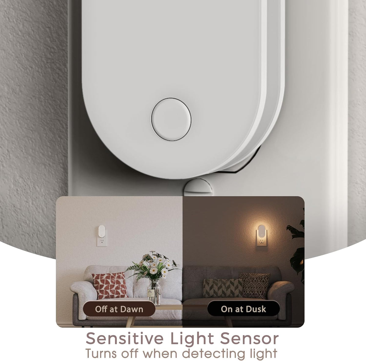 Luces nocturnas enchufables pared pack 2 LED sensor
