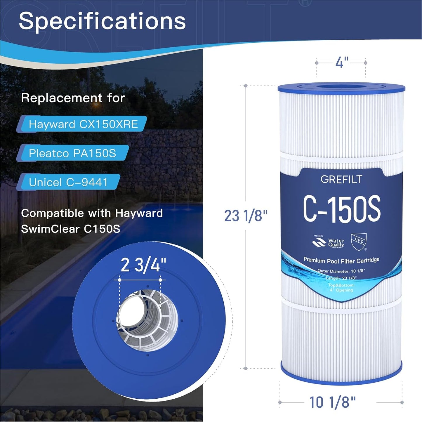Cartucho filtro piscina comp Hayward CX150XRE C150S