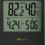 Termómetro higrómetro con reloj negro