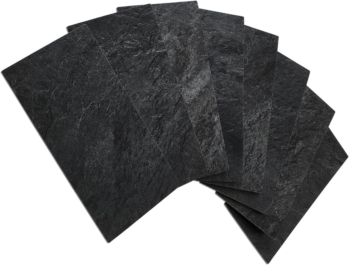 Azulejos pizarra negra 3x6" PVC para cocina baño lavandería