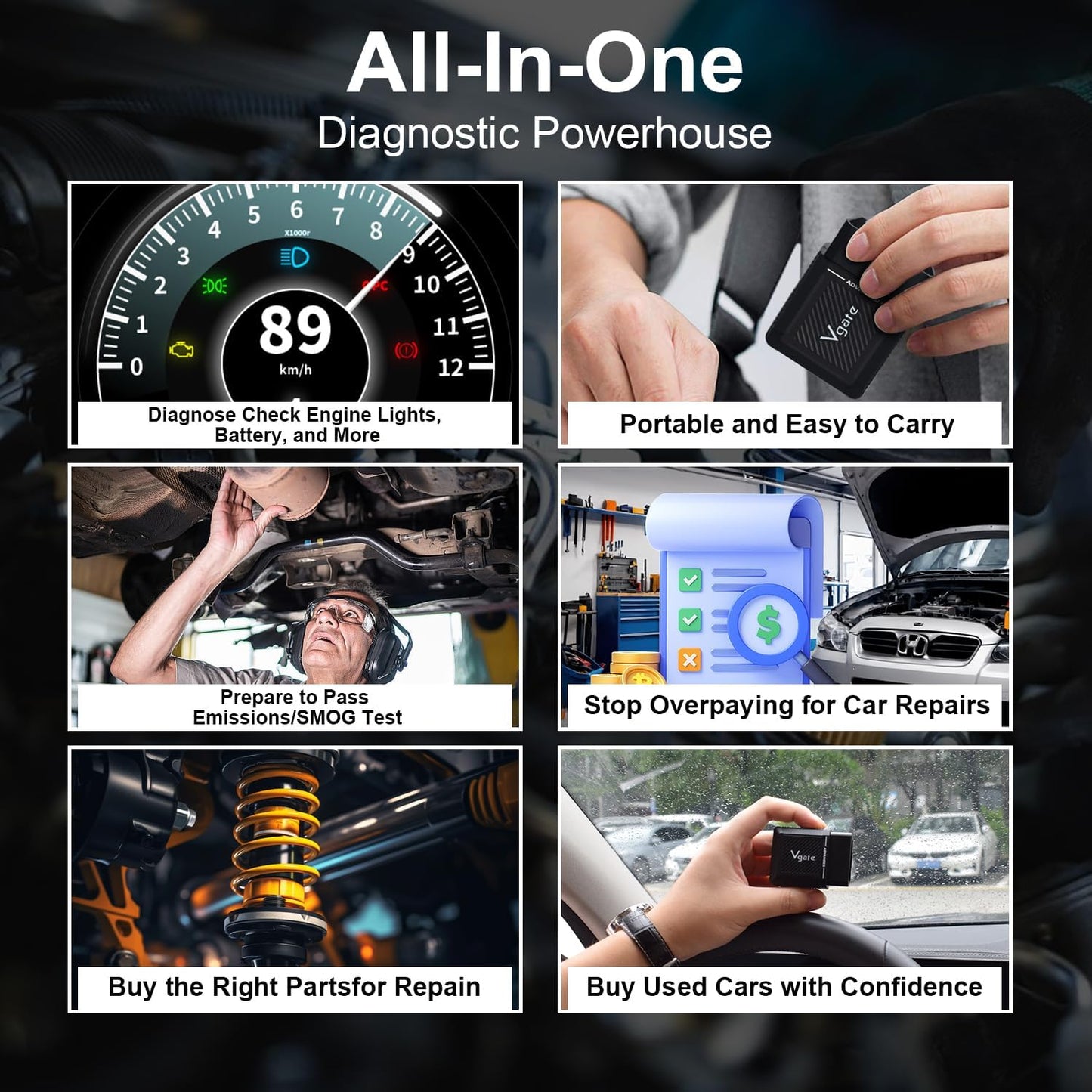 Escáner OBD2 Bluetooth vLinker para iOS Android Windows