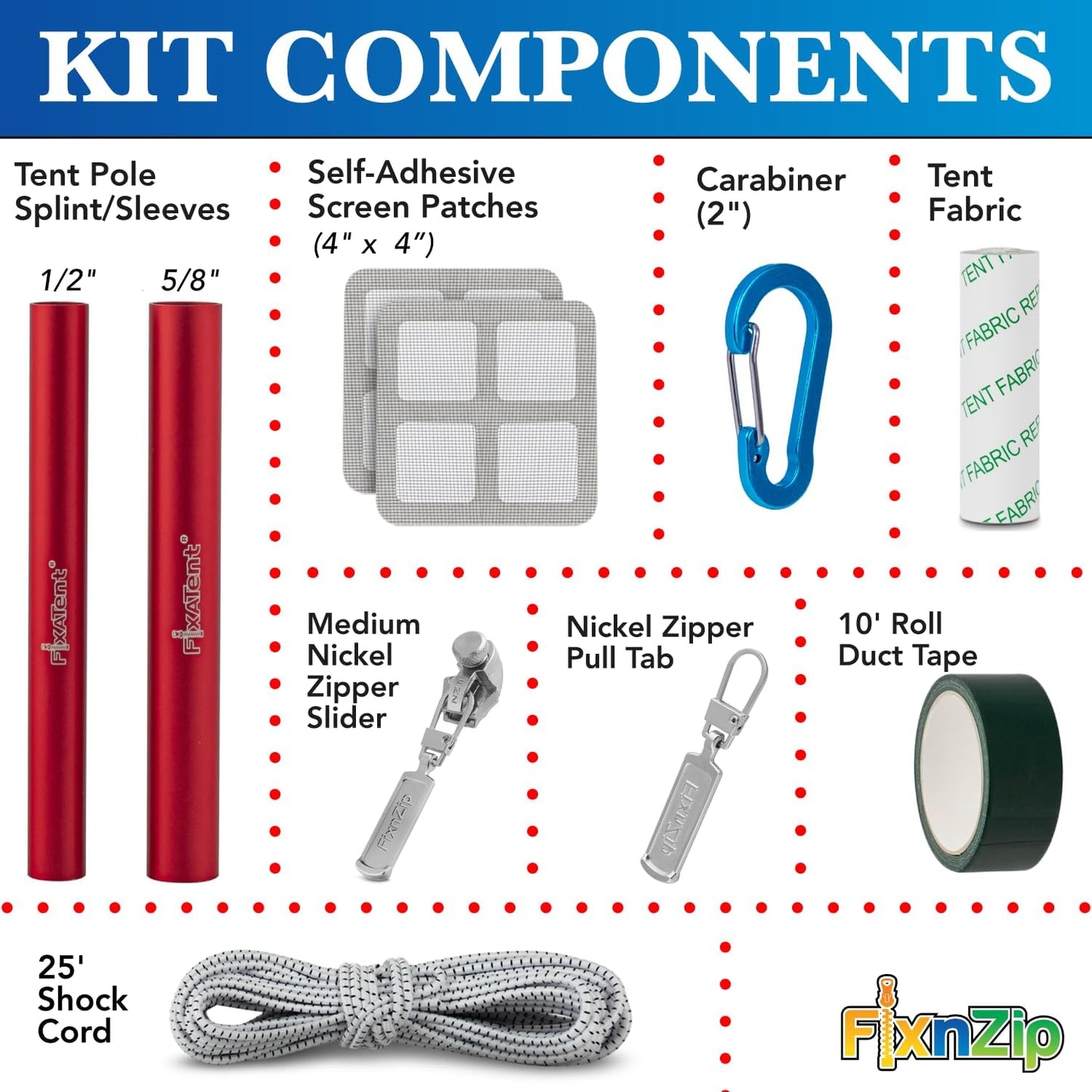 Kit de Reparación Fixatent para Tienda de Campaña
