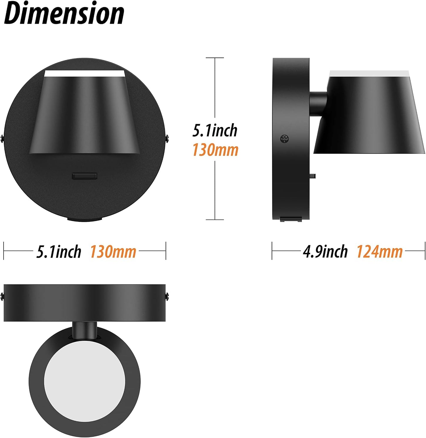 Set 2 Lámparas Pared Led USB Giratorias 350