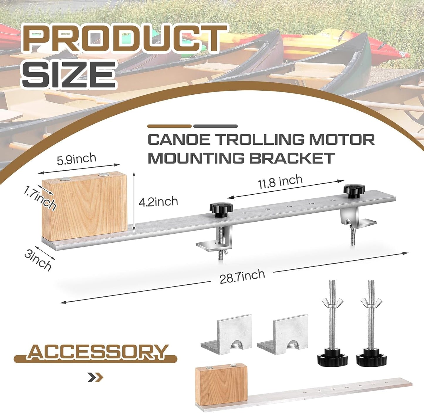 Soporte motor canoa barra fresno bloque motor kayak