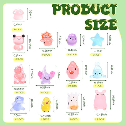 154 Pzas Mini Figuras Resina Luminosas Animales
