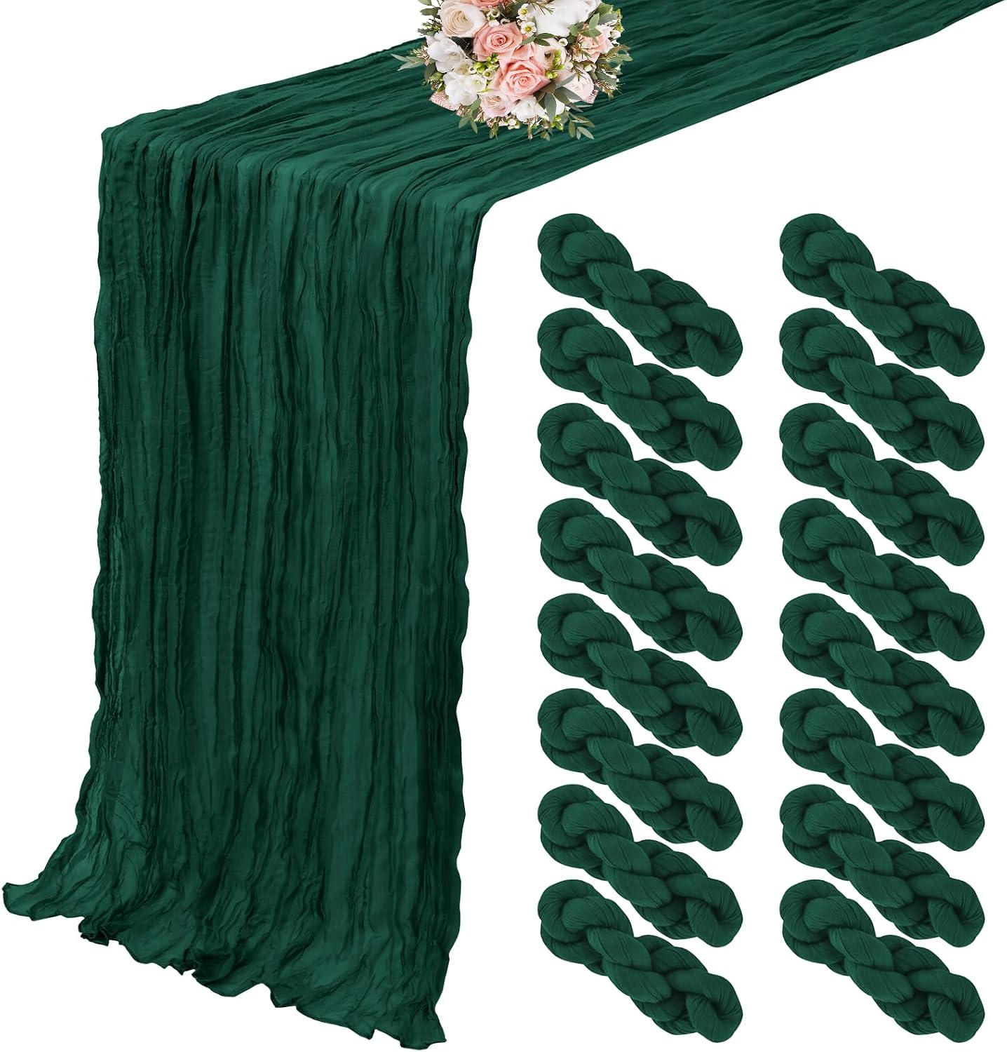 16 Caminos Mesa Estopilla 35x120pulg Bohemios Gasas 10ft Boda
