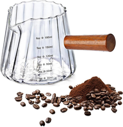 Vaso chupito café expreso 6oz con escalas y mango madera