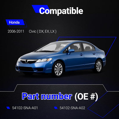 Pomo palanca 5 velocidades cuero Honda Civic 06-11 set 3