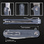 Cuchillo plegable camping con rodamientos D2 acero mango G10