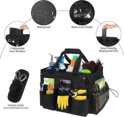 Bolsa limpieza con divisor extraíble organiz. delantal negro