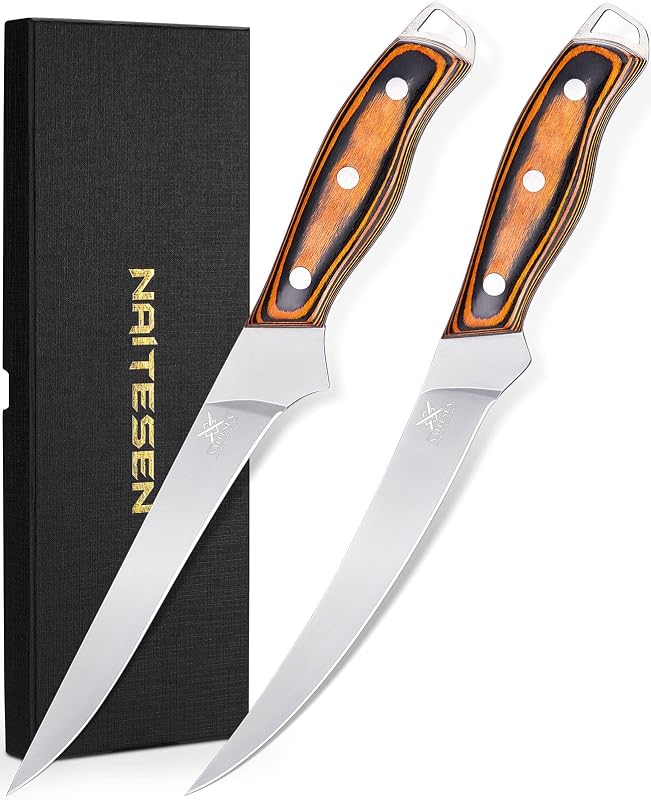 2 Pzas Cuchillos Acero Alto Carbono Profesionales