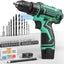 Set taladro inalámbrico 12V con luz LED 92 accesorios