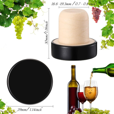 Tapón T corcho reutilizable para botellas 72 pzas negro