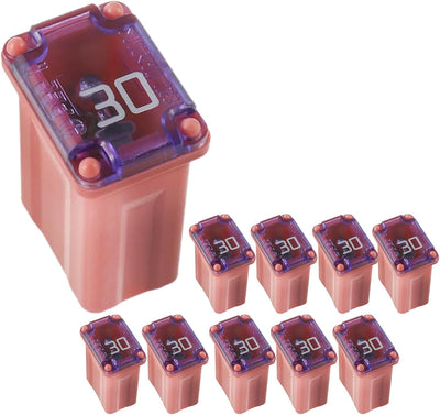10 Fusibles Microcartucho 30A Kit Automotriz Surtido